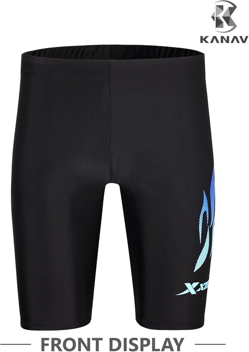 KANAV Men's Swim Jammers Athletic Swimsuit Compression Swimwear Bathing Swimming Shorts Endurance Long Racing Training - Image 2